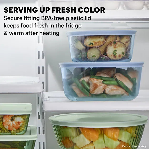 Pyrex? Simply Store? Tinted 6-piece Round Storage Value Pack with Blue Plastic Lids - Image 3