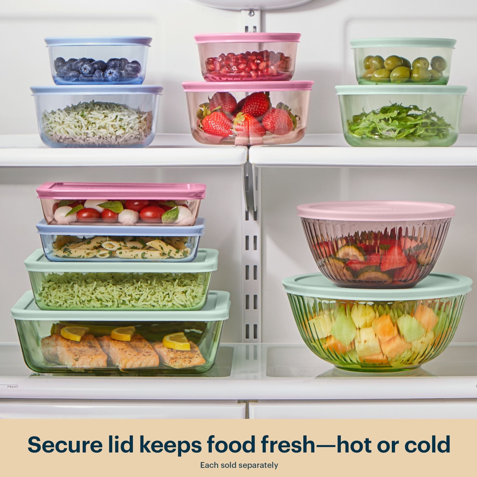 Pyrex? Simply Store? Tinted Glass Rectangle Storage Containers. 6-pc Set. Mixed Colors - Image 6