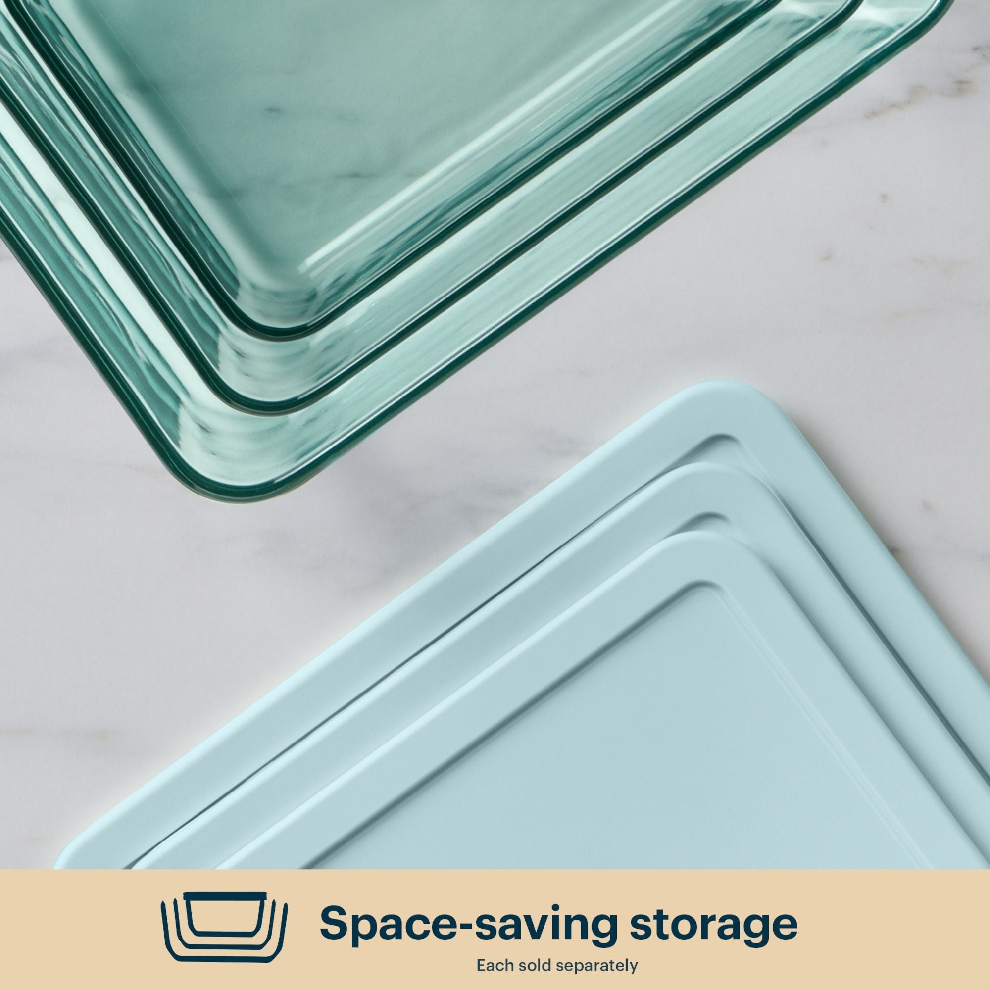 Pyrex? Simply Store? Tinted Glass 11-cup Rectangle Storage Container with Lid. Aqua - Image 6